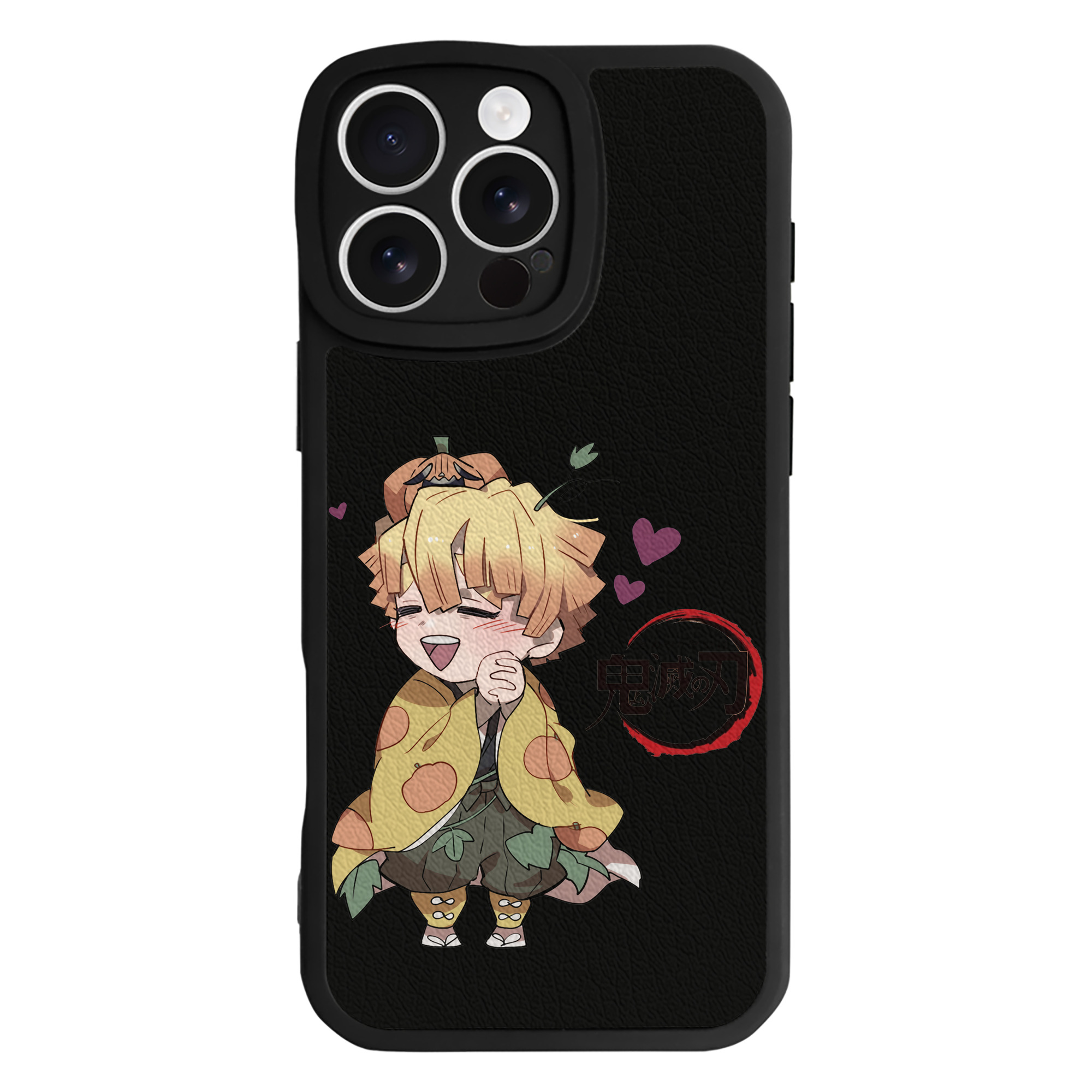 （画像用） 鬼滅の刃（きめつのやいば）我妻 善逸／あがつま ぜんいつ Agatsuma Zenitsu 【iPhone 16シリーズ対応】シリコンスマホケース（レザー調） 材質：シリコン